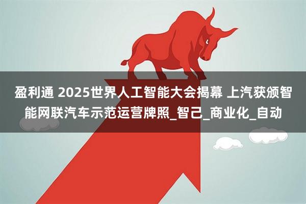 盈利通 2025世界人工智能大会揭幕 上汽获颁智能网联汽车示范运营牌照_智己_商业化_自动